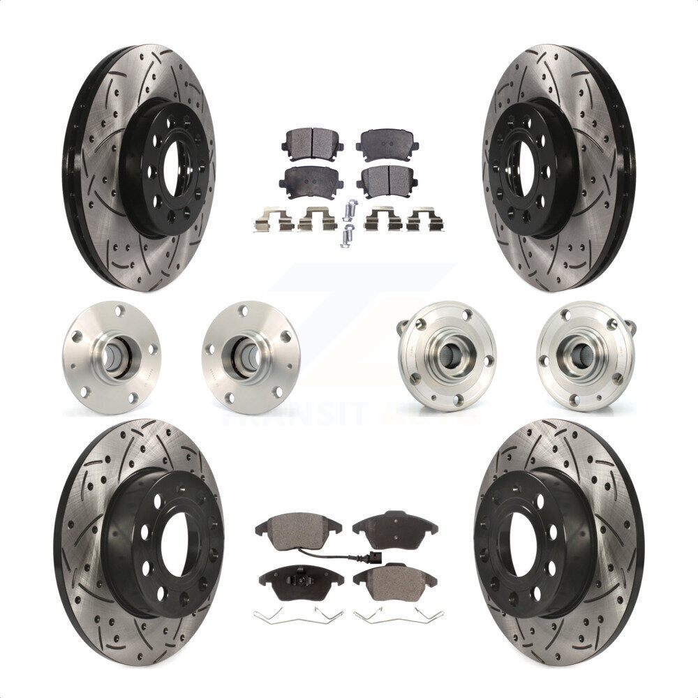 [Avant + Arrière] Kit d'ensemble roulement de roue et moyeu pour 2006-2009 Volkswagen Rabbit 4 Bolt Mounting Flange KBB-110778 par Transit Auto