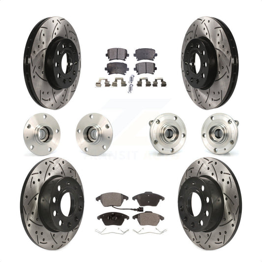 [Avant + Arrière] Kit d'ensemble roulement de roue et moyeu pour 2006-2009 Volkswagen Rabbit 4 Bolt Mounting Flange KBB-110778 par Transit Auto