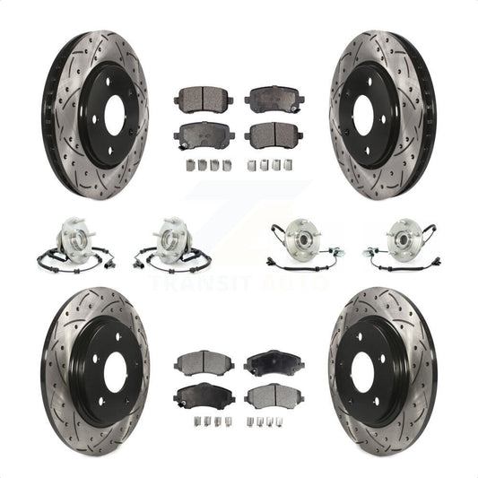 [Avant + Arrière] Kit d'ensemble roulement de roue et moyeu pour Chrysler Town & Country Dodge Grand Caravan Volkswagen Routan KBB-110789 par Transit Auto