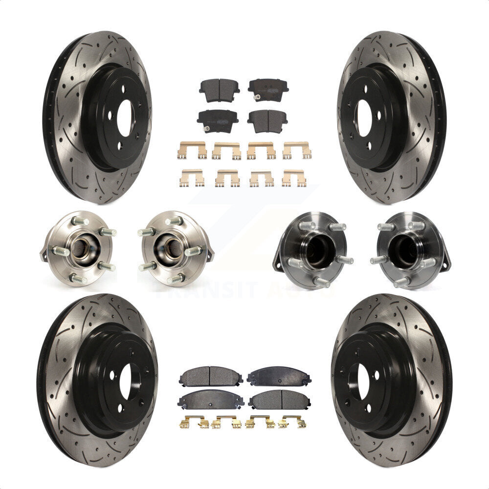 [Avant + Arrière] Kit d'ensemble roulement de roue et moyeu pour 2012-2013 Dodge Charger R T SE avec RWD 5.7L avec Police Package KBB-110799 par Transit Auto