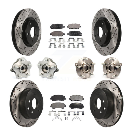 [Avant + Arrière] Kit d'ensemble roulement de roue et moyeu pour 2008-2013 Nissan Rogue AWD KBB-110804