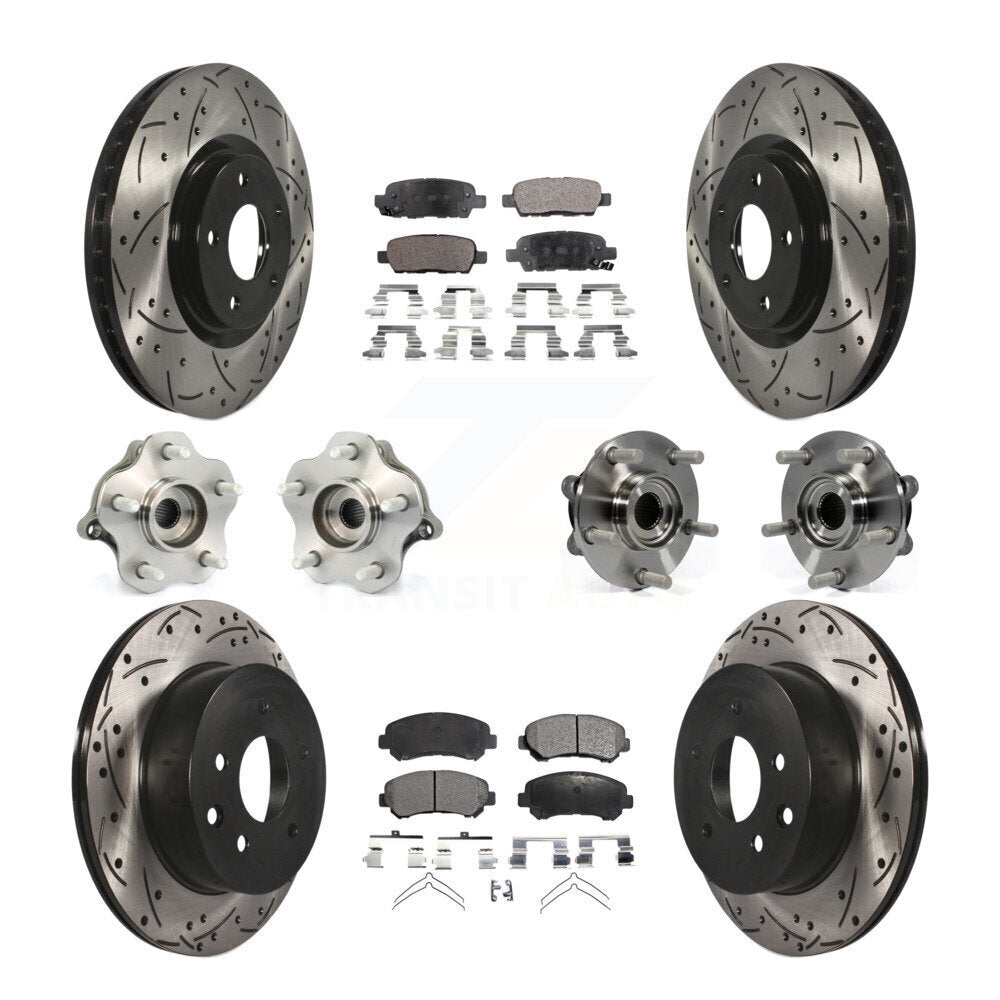 [Avant + Arrière] Kit d'ensemble roulement de roue et moyeu pour 2014 Nissan Juke Nismo RS avec AWD To 04 14 KBB-110805