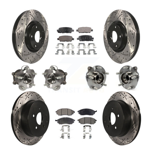 [Avant + Arrière] Kit d'ensemble roulement de roue et moyeu pour INFINITI QX70 M37 Q70 Q70L M56 M35h KBB-110811