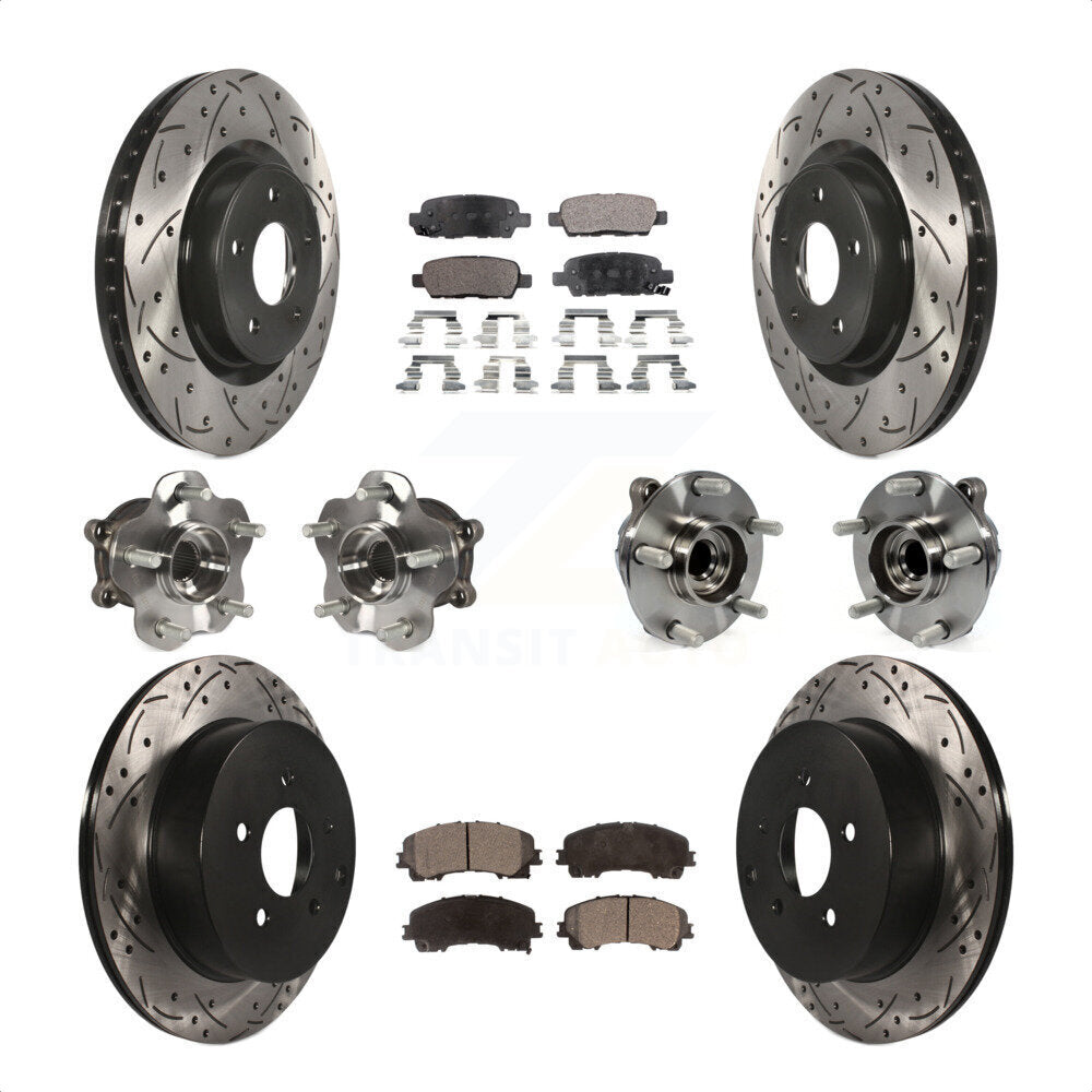 [Avant + Arrière] Kit d'ensemble roulement de roue et moyeu pour INFINITI Q50 Base Premium avec RWD KBB-110813 par Transit Auto