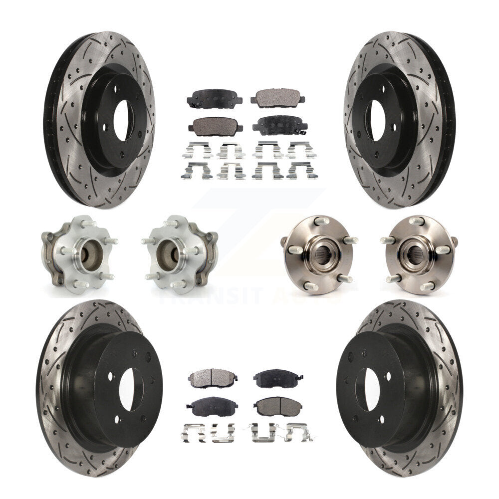 [Avant + Arrière] Kit d'ensemble roulement de roue et moyeu pour 2007-2012 Nissan Sentra SE-R avec 2.5L KBB-110819