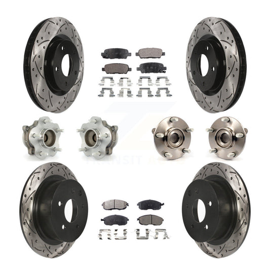 [Avant + Arrière] Kit d'ensemble roulement de roue et moyeu pour 2007-2012 Nissan Sentra SE-R avec 2.5L KBB-110819