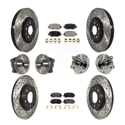 [Avant + Arrière] Kit d'ensemble roulement de roue et moyeu pour 2015-2017 Chrysler 200 AWD avec 330mm Diameter Rotor KBB-110854