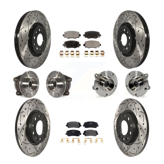 [Avant + Arrière] Kit d'ensemble roulement de roue et moyeu pour 2015-2017 Chrysler 200 AWD avec 330mm Diameter Rotor KBB-110854