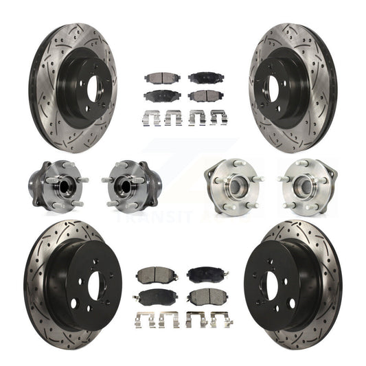 [Avant + Arrière] Kit d'ensemble roulement de roue et moyeu pour 2013 Subaru XV Crosstrek avec 292mm Diameter Rotor KBB-110856
