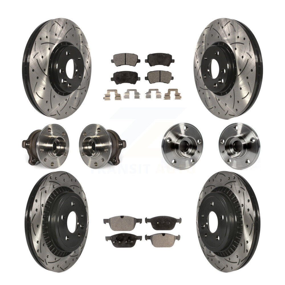 [Avant + Arrière] Kit d'ensemble roulement de roue et moyeu pour 2010-2015 Volvo XC60 AWD KBB-110861