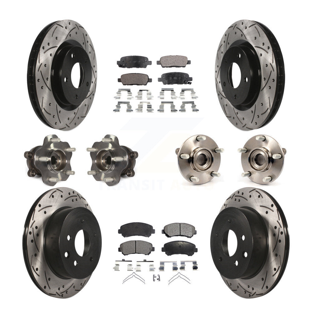 [Avant + Arrière] Kit d'ensemble roulement de roue et moyeu pour 2014-2015 Nissan Rogue Select AWD KBB-110864