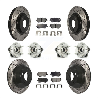 [Avant + Arrière] Kit d'ensemble roulement de roue et moyeu pour 2013-2014 Hyundai Santa Fe Sport AWD avec 2.4L 2.0L KBB-110893 par Transit Auto