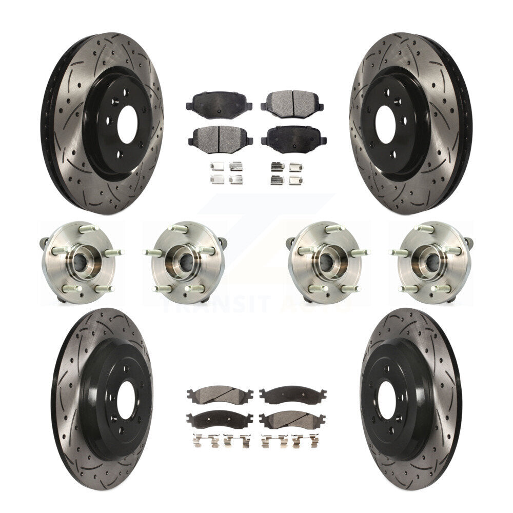 [Avant + Arrière] Kit d'ensemble roulement de roue et moyeu pour 2010-2012 Ford Taurus SHO KBB-110896