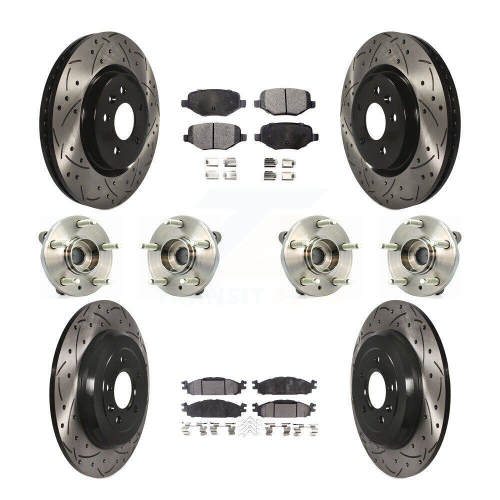 [Avant + Arrière] Kit d'ensemble roulement de roue et moyeu pour Ford Taurus Flex Lincoln MKT MKS KBB-110898