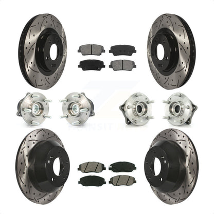 [Avant + Arrière] Kit d'ensemble roulement de roue et moyeu pour 2013-2014 Hyundai Santa Fe FWD avec 3.3L avec ABS Brakes KBB-110986 par Transit Auto