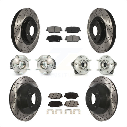 [Avant + Arrière] Kit d'ensemble roulement de roue et moyeu pour 2013-2014 Hyundai Santa Fe Sport FWD avec 2.4L 2.0L KBB-110987 par Transit Auto