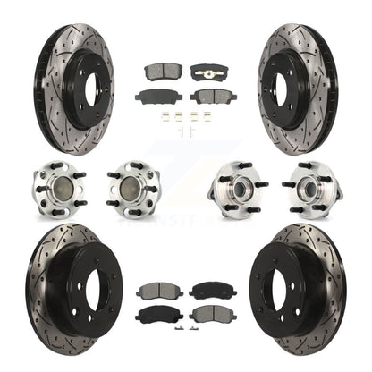 [Avant + Arrière] Kit d'ensemble roulement de roue et moyeu pour 2009 Dodge Caliber SXT avec Drum rear brakes Non-ABS KBB-110990