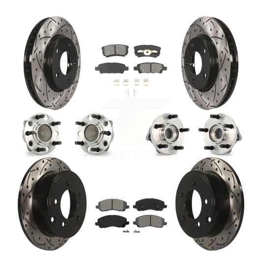[Avant + Arrière] Kit d'ensemble roulement de roue et moyeu pour 2009 Dodge Caliber SXT avec Drum rear brakes Non-ABS KBB-110990