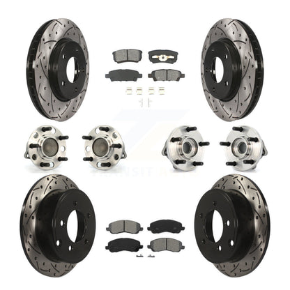 [Avant + Arrière] Kit d'ensemble roulement de roue et moyeu pour 2009 Dodge Caliber SXT avec Drum rear brakes 4-Wheel ABS KBB-110993