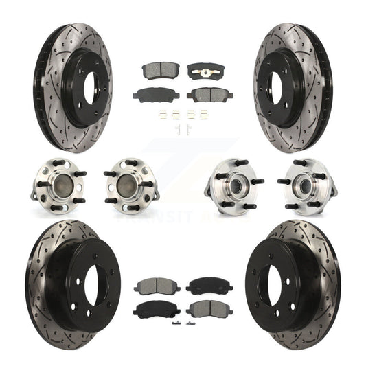 [Avant + Arrière] Kit d'ensemble roulement de roue et moyeu pour 2009 Dodge Caliber SXT avec Drum rear brakes 4-Wheel ABS KBB-110993