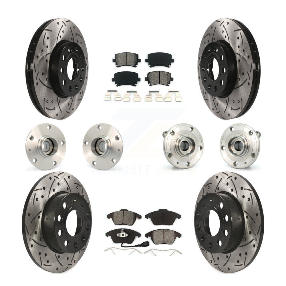 [Avant + Arrière] Kit d'ensemble roulement de roue et moyeu pour 2006-2009 Volkswagen Rabbit 4 Bolt Mounting Flange KBB-110998 par Transit Auto