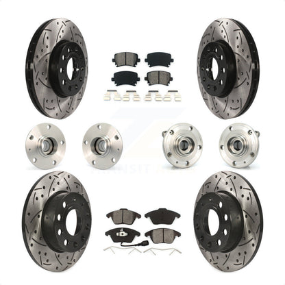 [Avant + Arrière] Kit d'ensemble roulement de roue et moyeu pour 2006-2009 Volkswagen Rabbit 4 Bolt Mounting Flange KBB-110998 par Transit Auto