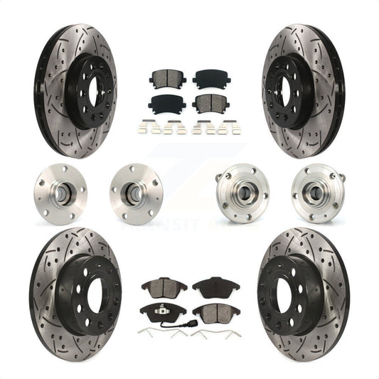 [Avant + Arrière] Kit d'ensemble roulement de roue et moyeu pour 2006-2009 Volkswagen Rabbit 4 Bolt Mounting Flange KBB-110998 par Transit Auto
