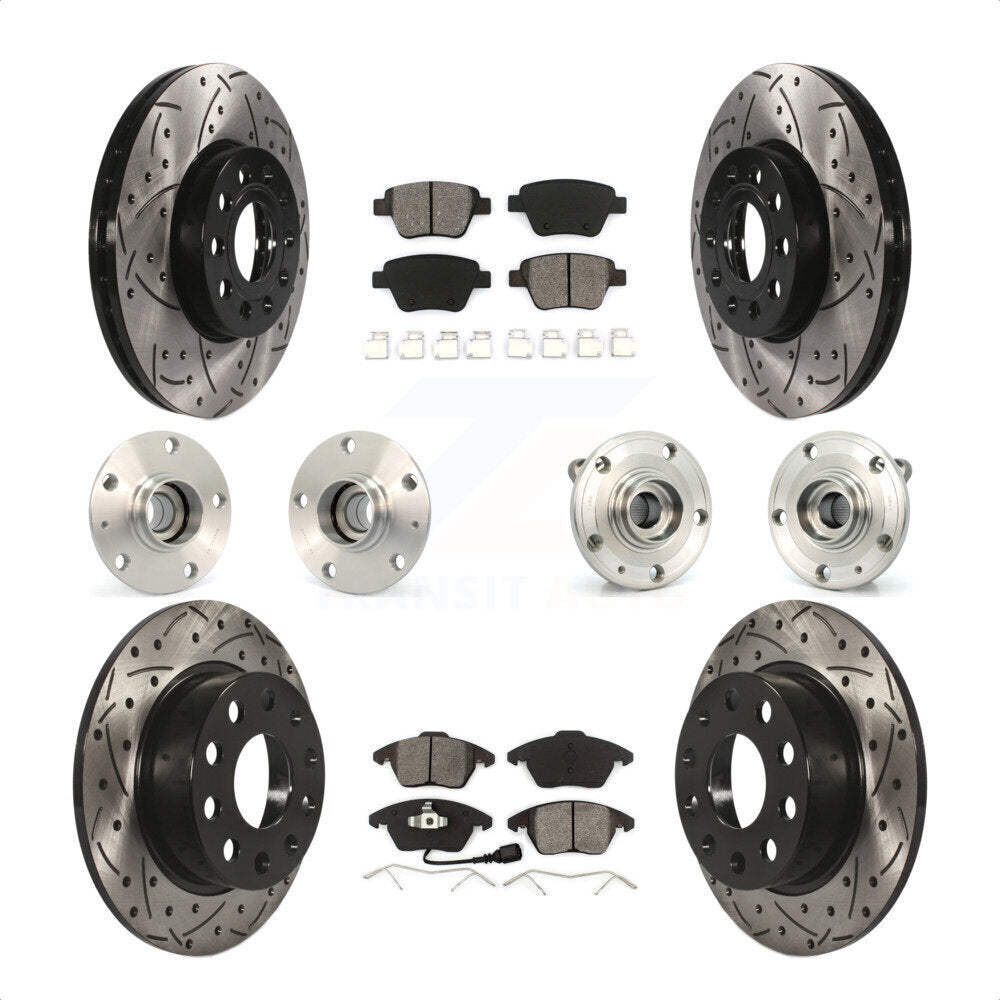 [Avant + Arrière] Kit d'ensemble roulement de roue et moyeu pour 2013 Volkswagen Beetle 2.5L avec 253mm Diameter Rotor KBB-111000 par Transit Auto