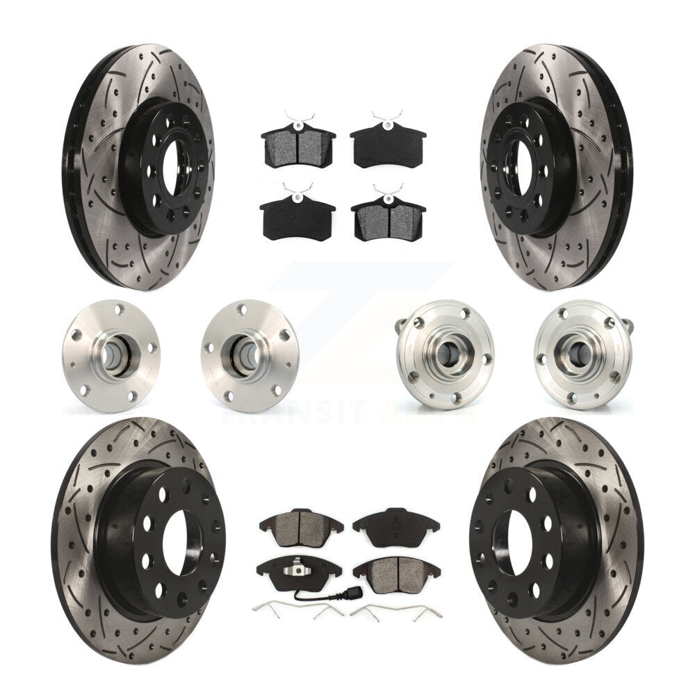 [Avant + Arrière] Kit d'ensemble roulement de roue et moyeu pour 2014 Volkswagen Beetle Base Highline Comfortline avec 2.5L avec 253mm Diameter KBB-111001