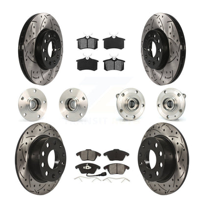 [Avant + Arrière] Kit d'ensemble roulement de roue et moyeu pour 2014 Volkswagen Beetle Base Highline Comfortline avec 2.5L avec 253mm Diameter KBB-111001