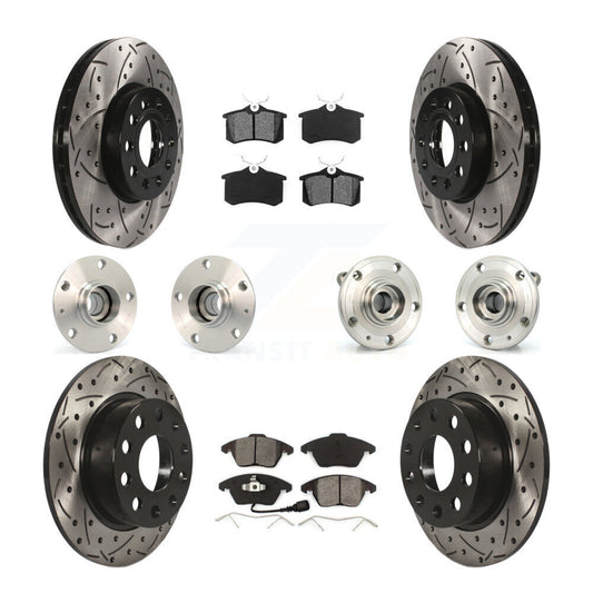 [Avant + Arrière] Kit d'ensemble roulement de roue et moyeu pour 2014 Volkswagen Beetle Base Highline Comfortline avec 2.5L avec 253mm Diameter KBB-111001