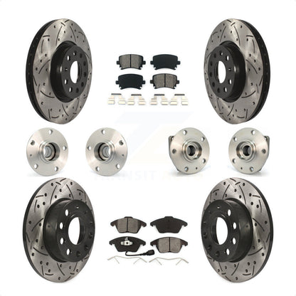[Avant + Arrière] Kit d'ensemble roulement de roue et moyeu pour 2008 Audi A3 FWD From Chassis VIN #8P8057779 KBB-111002 par Transit Auto