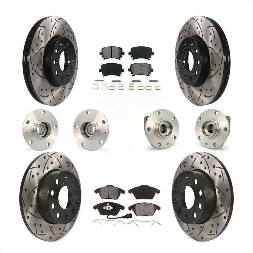 [Avant + Arrière] Kit d'ensemble roulement de roue et moyeu pour 2006-2009 Volkswagen Rabbit 3 Bolt Mounting Flange KBB-111005 par Transit Auto