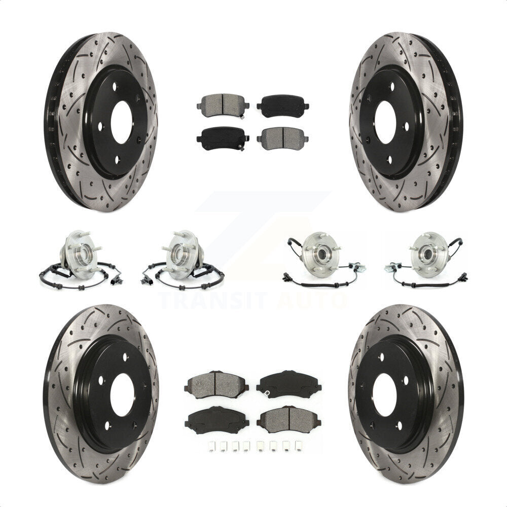 [Avant + Arrière] Kit d'ensemble roulement de roue et moyeu pour Chrysler Town & Country Dodge Grand Caravan Volkswagen Routan KBB-111009 par Transit Auto