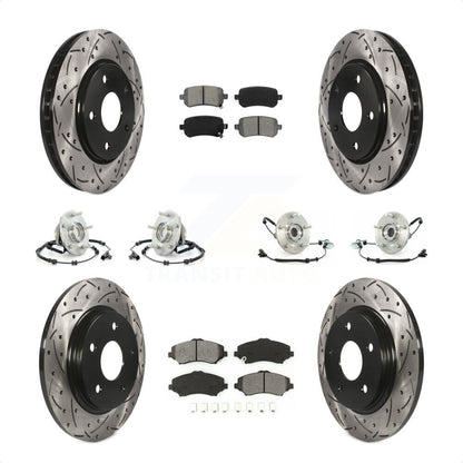 [Avant + Arrière] Kit d'ensemble roulement de roue et moyeu pour Chrysler Town & Country Dodge Grand Caravan Volkswagen Routan KBB-111009 par Transit Auto