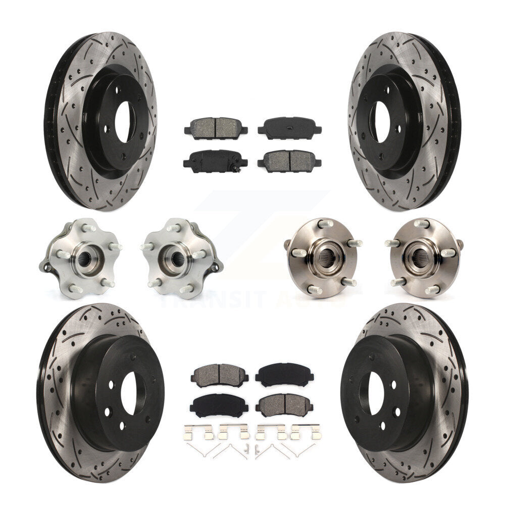 [Avant + Arrière] Kit d'ensemble roulement de roue et moyeu pour 2008-2013 Nissan Rogue AWD KBB-111024