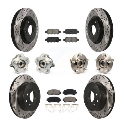 [Avant + Arrière] Kit d'ensemble roulement de roue et moyeu pour 2008-2013 Nissan Rogue AWD KBB-111024