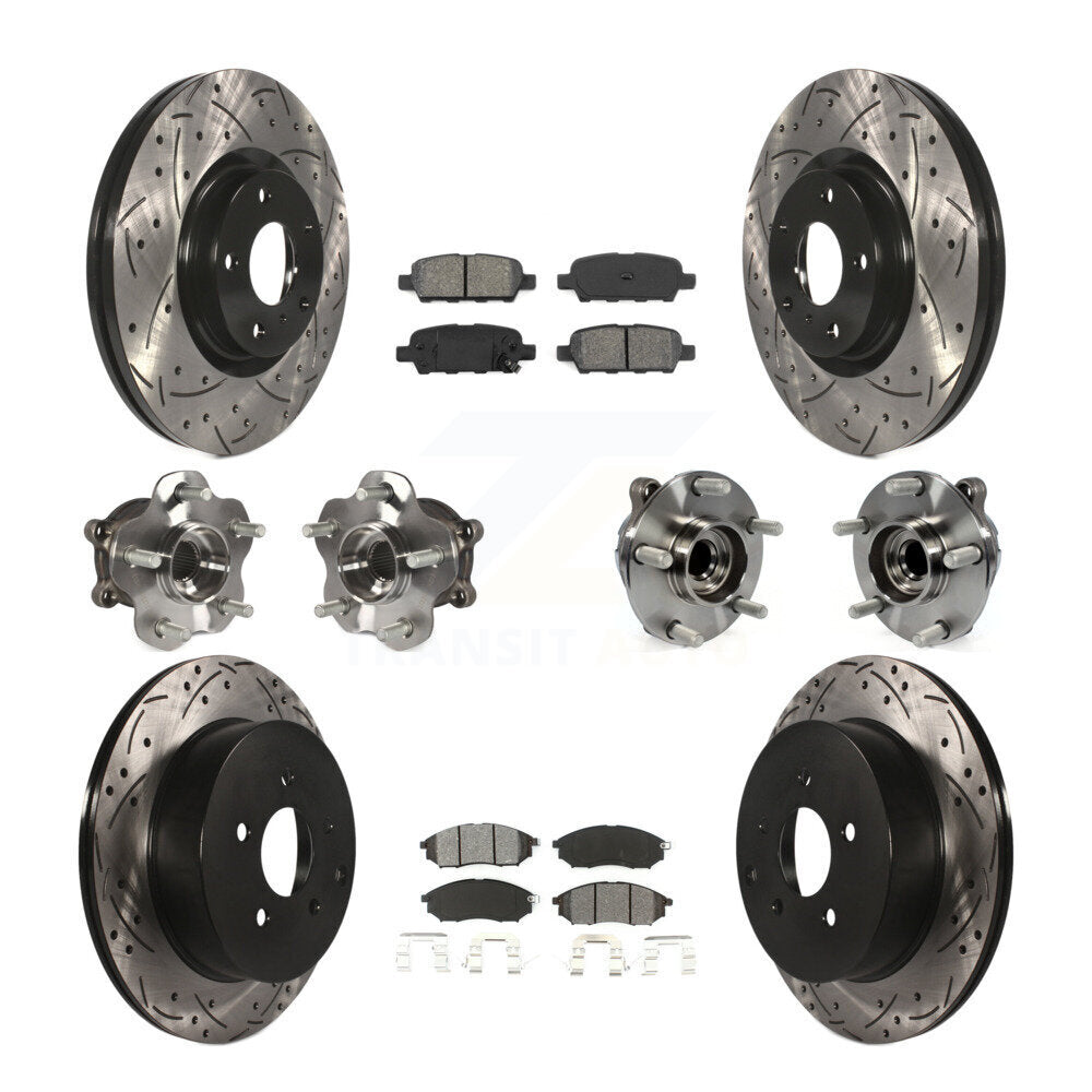 [Avant + Arrière] Kit d'ensemble roulement de roue et moyeu pour INFINITI QX70 M37 Q70 Q70L M56 M35h KBB-111032