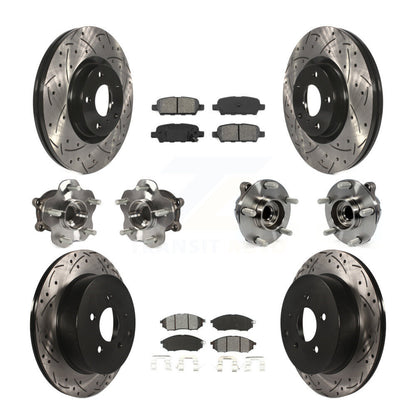 [Avant + Arrière] Kit d'ensemble roulement de roue et moyeu pour INFINITI QX70 M37 Q70 Q70L M56 M35h KBB-111032