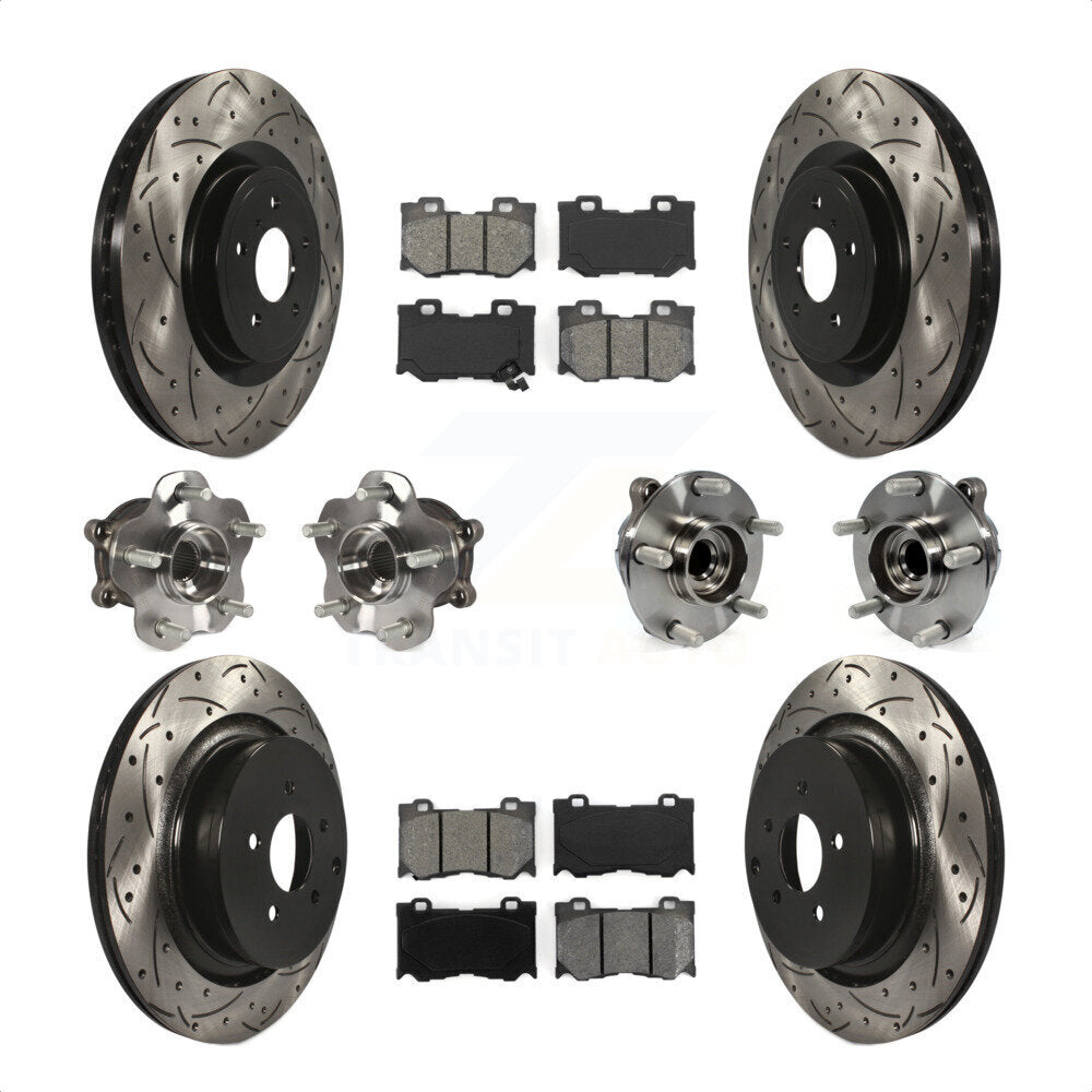 [Avant + Arrière] Kit d'ensemble roulement de roue et moyeu pour Infiniti Q50 M37 Q70 Q70L QX70 M56 INFINITI KBB-111037 par Transit Auto