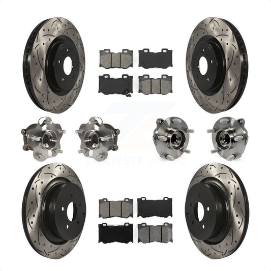 [Avant + Arrière] Kit d'ensemble roulement de roue et moyeu pour Infiniti Q50 M37 Q70 Q70L QX70 M56 INFINITI KBB-111037 par Transit Auto