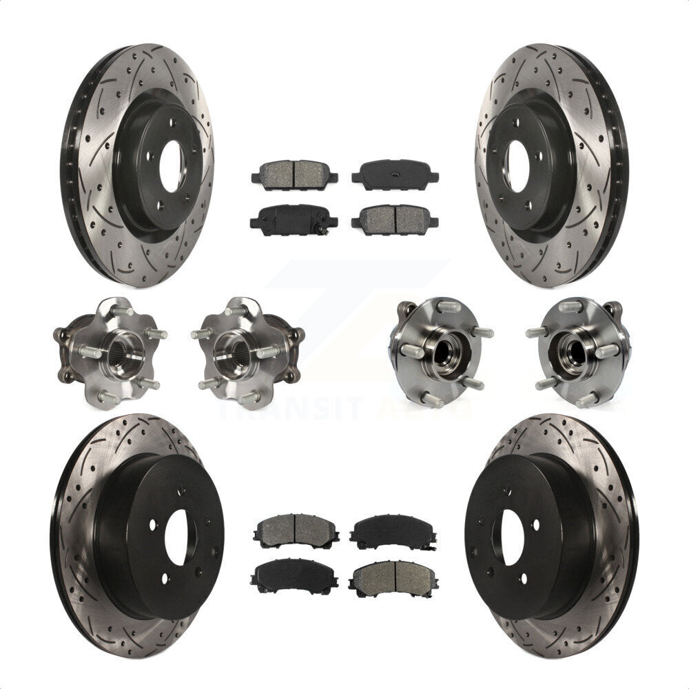 [Avant + Arrière] Kit d'ensemble roulement de roue et moyeu pour INFINITI Q50 Base Premium avec RWD KBB-111038 par Transit Auto