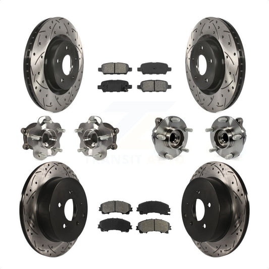[Avant + Arrière] Kit d'ensemble roulement de roue et moyeu pour INFINITI Q50 Base Premium avec RWD KBB-111038 par Transit Auto