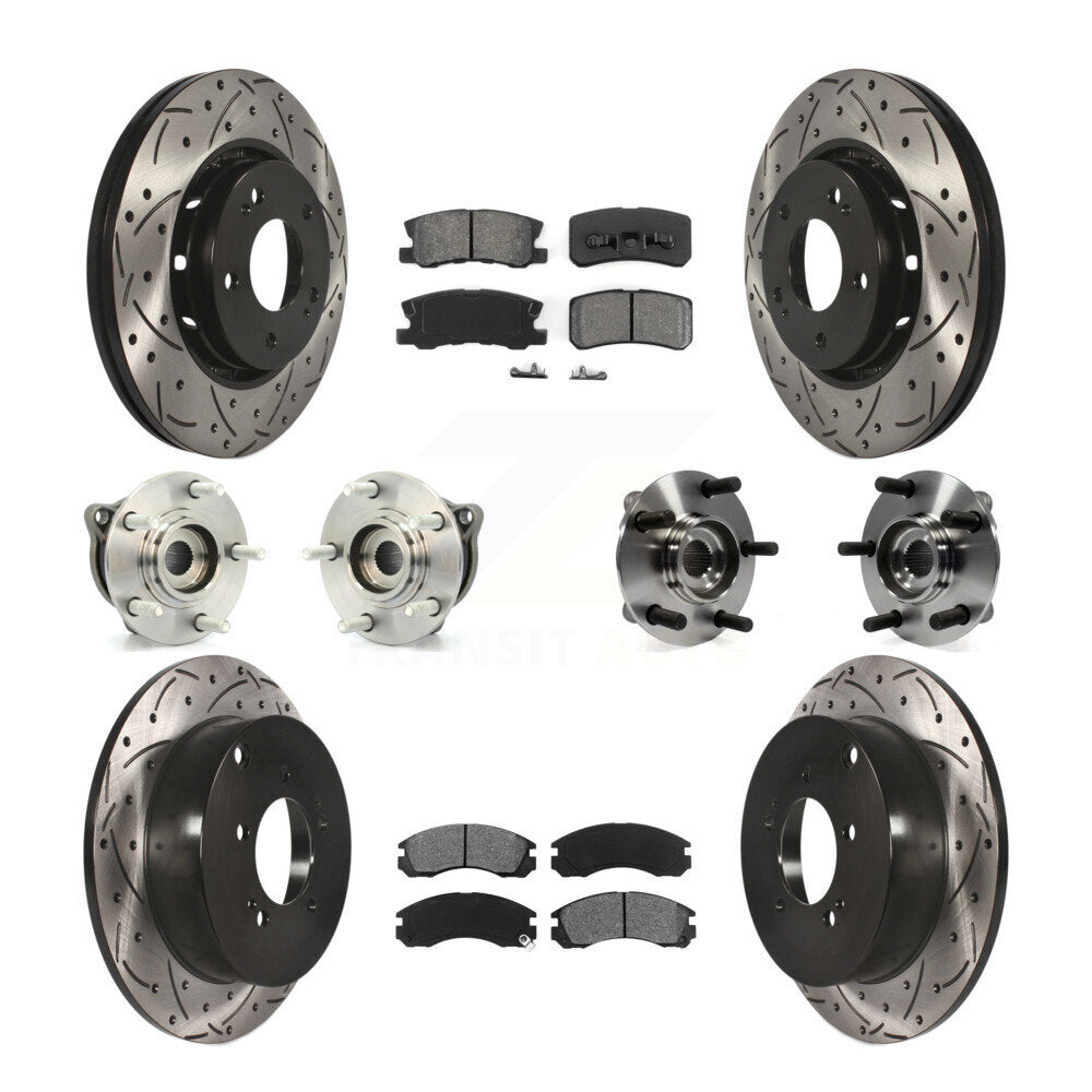 [Avant + Arrière] Kit d'ensemble roulement de roue et moyeu pour 2010-2011 Mitsubishi Lancer Ralliart Sportback avec AWD KBB-111046