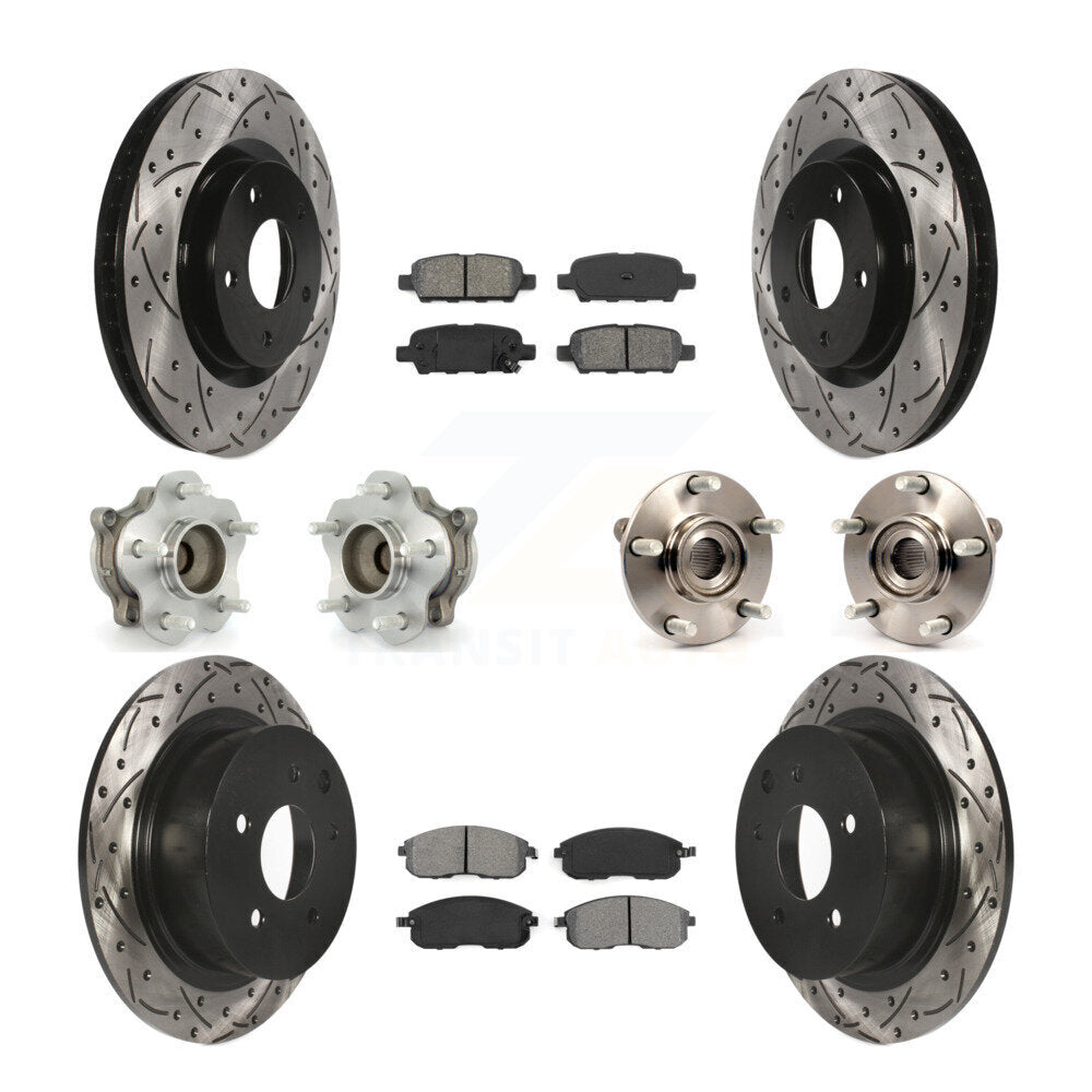 [Avant + Arrière] Kit d'ensemble roulement de roue et moyeu pour 2007-2012 Nissan Sentra SE-R avec 2.5L KBB-111047