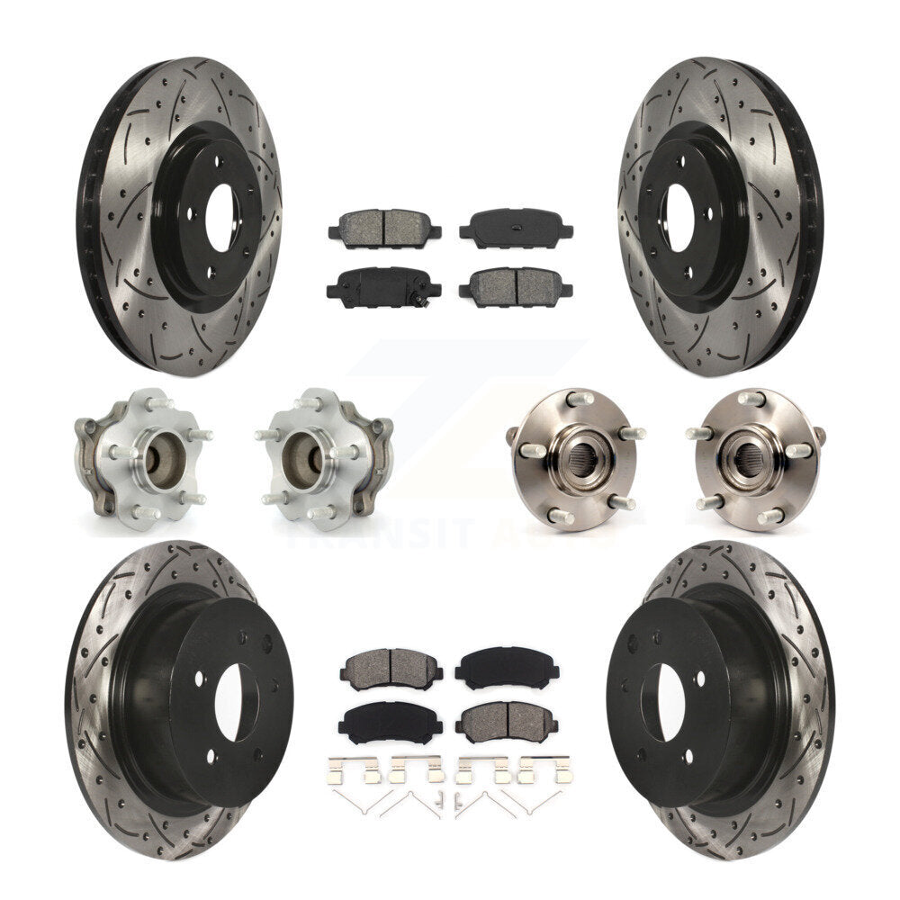 [Avant + Arrière] Kit d'ensemble roulement de roue et moyeu pour 2007-2012 Nissan Sentra SE-R Spec V avec 2.5L KBB-111048