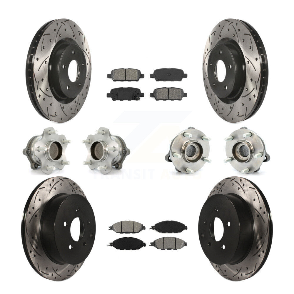 [Avant + Arrière] Kit d'ensemble roulement de roue et moyeu pour Nissan Pathfinder Murano INFINITI QX60 JX35 FWD KBB-111049