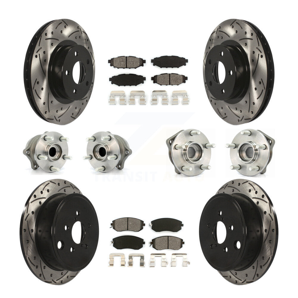 [Avant + Arrière] Kit d'ensemble roulement de roue et moyeu pour 2011 Subaru Impreza Outback Sport 2.5i Premium KBB-111052