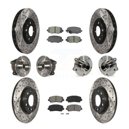 [Avant + Arrière] Kit d'ensemble roulement de roue et moyeu pour 2015-2017 Chrysler 200 AWD avec 305mm Diameter Rotor KBB-111078