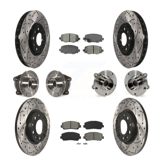[Avant + Arrière] Kit d'ensemble roulement de roue et moyeu pour 2015-2017 Chrysler 200 AWD avec 305mm Diameter Rotor KBB-111078